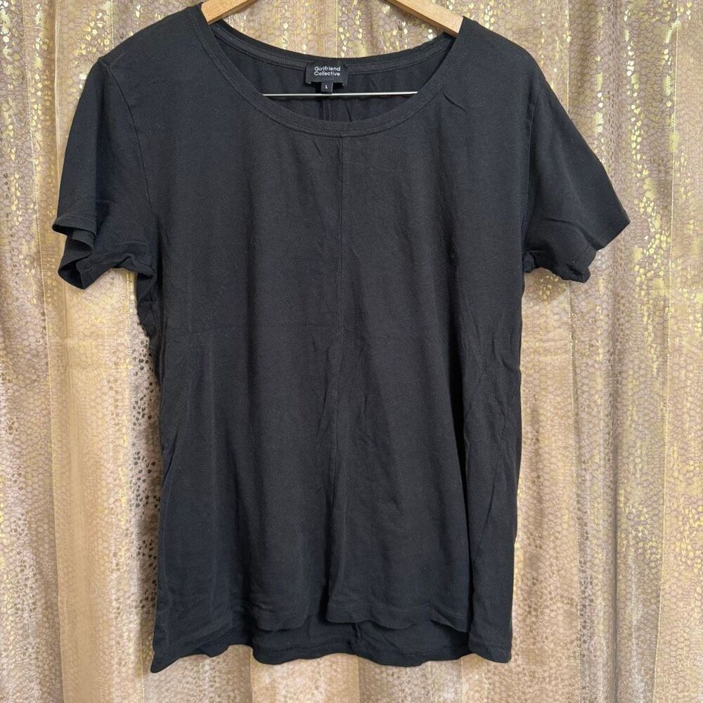 Girlfriend Collective Black Cotton Modal Soft Casual T Shirt Large
